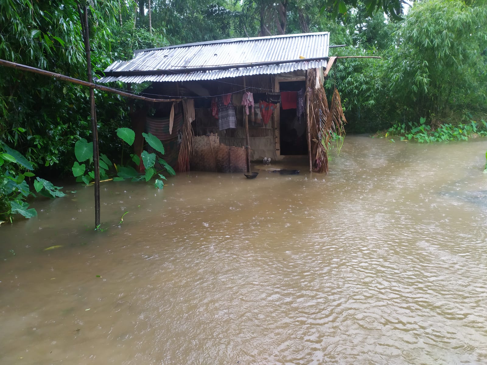 তিন নদীর পানি বিপৎসীমায় হওয়ায় মৌলভীবাজারে লাখ মানুষ পানিবন্দী